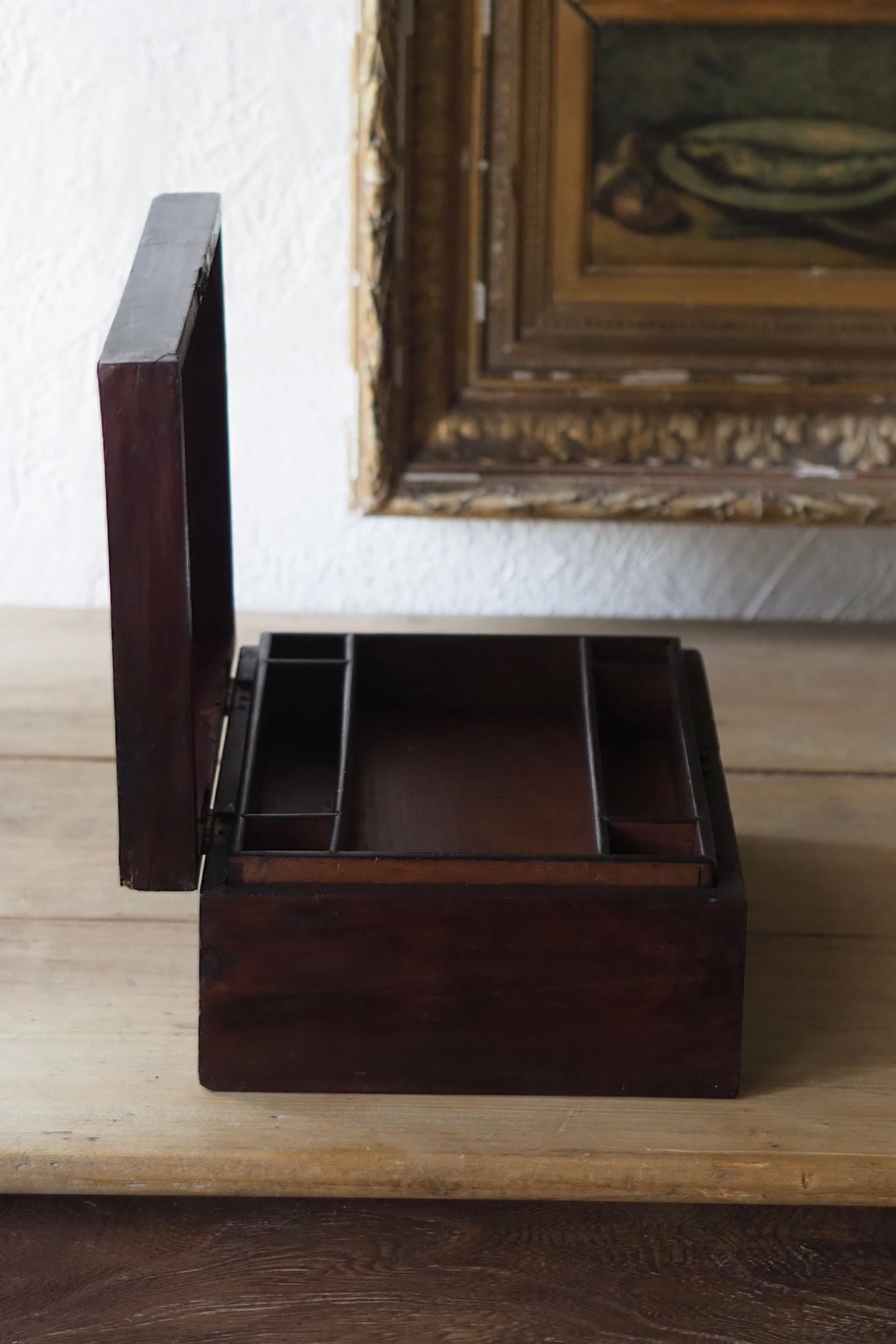マホガニー製の仕舞い木箱-antique mahogany box | アンティーク