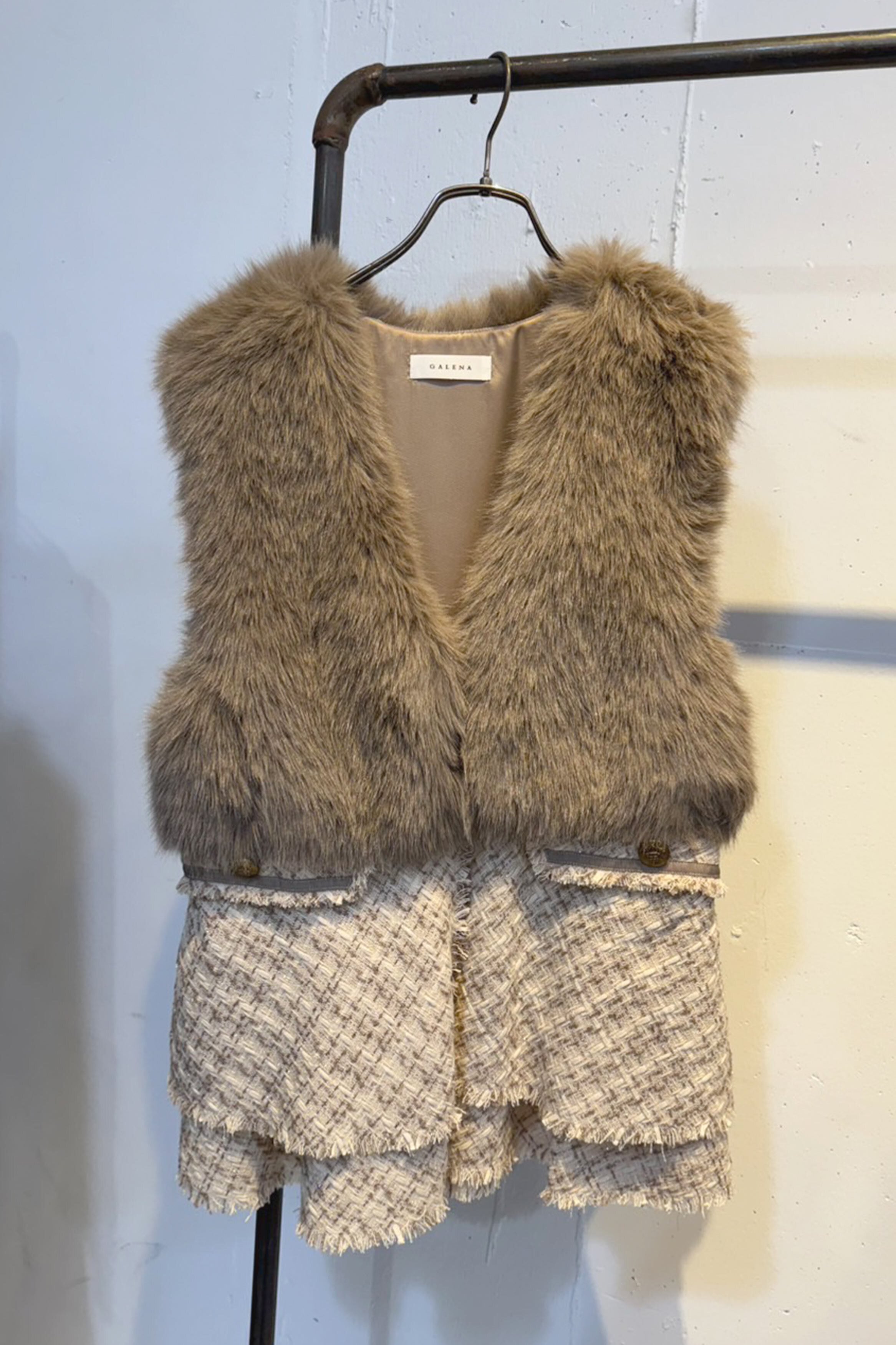 ファー×ツイードベスト 70052-3106 | GALENA
