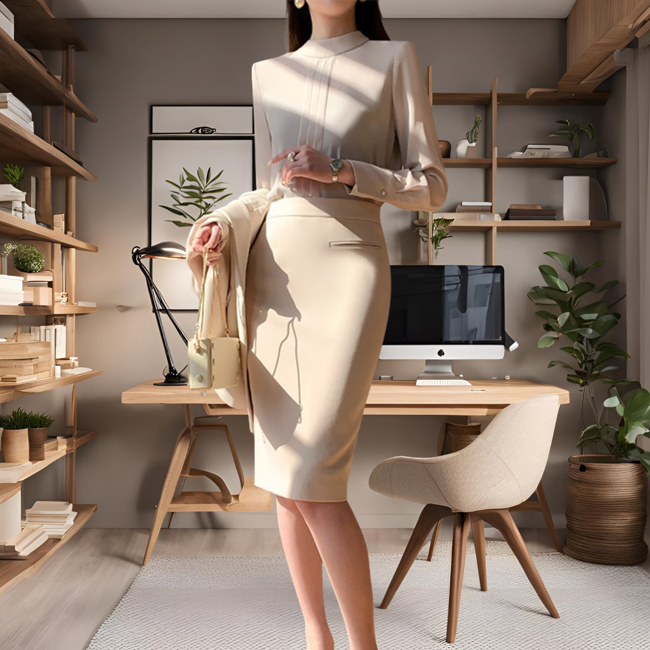 テーラードジャケットandペンシルスカートセットアップ A1001