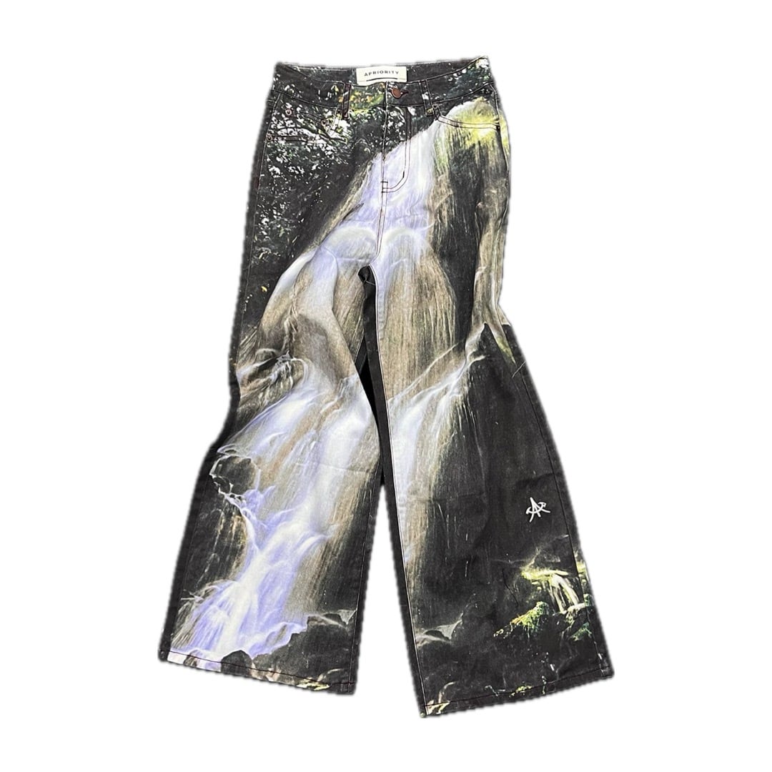 APRIORITY] digital printing baggy casual pants | BYORI