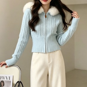 ケーブルニット カーディガン フード付き レディース 秋冬 韓国 きれいめ 大人 かわいい ケーブル編み 長袖 前開き ジップニット おしゃれ アウター トップス 羽織り 大人可愛い 大人女子 [LW-CFT095]