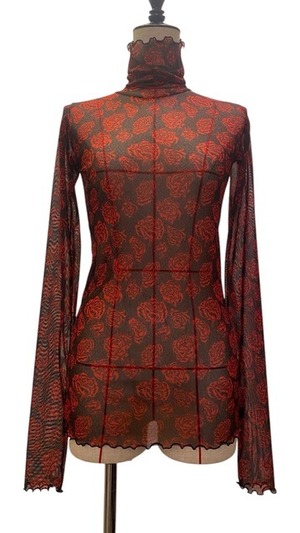 【25AW】FUMIE TANAKA フミエタナカ / flower mesh high neck