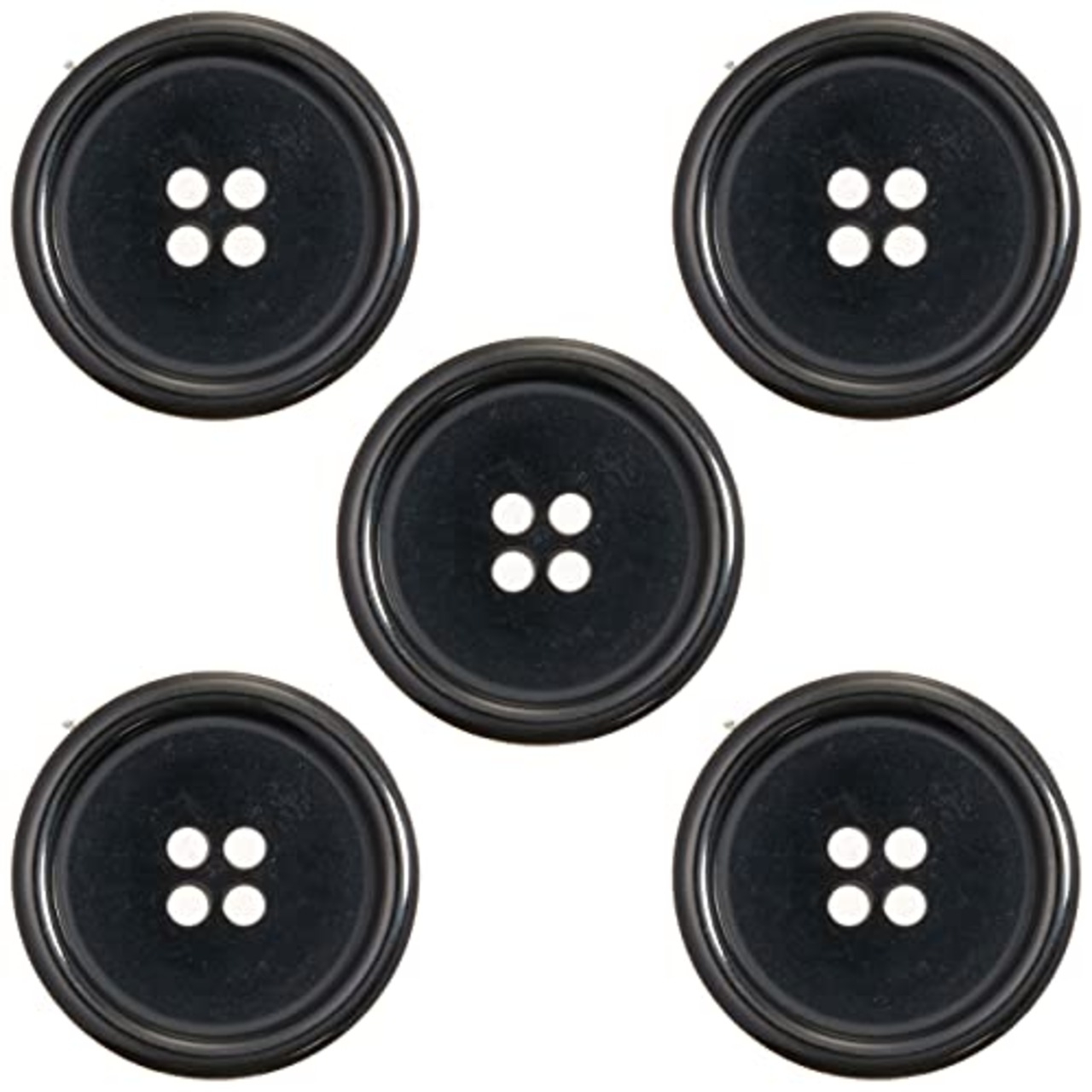 ベルアート カゼイナ ボタン 25mm 5個入 Col.09 黒 AZOMP-1009