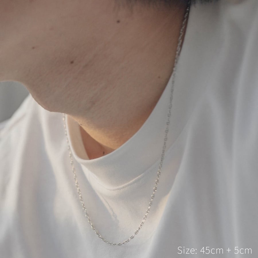 fine anchor chain necklace (silver) #n84 | garcia