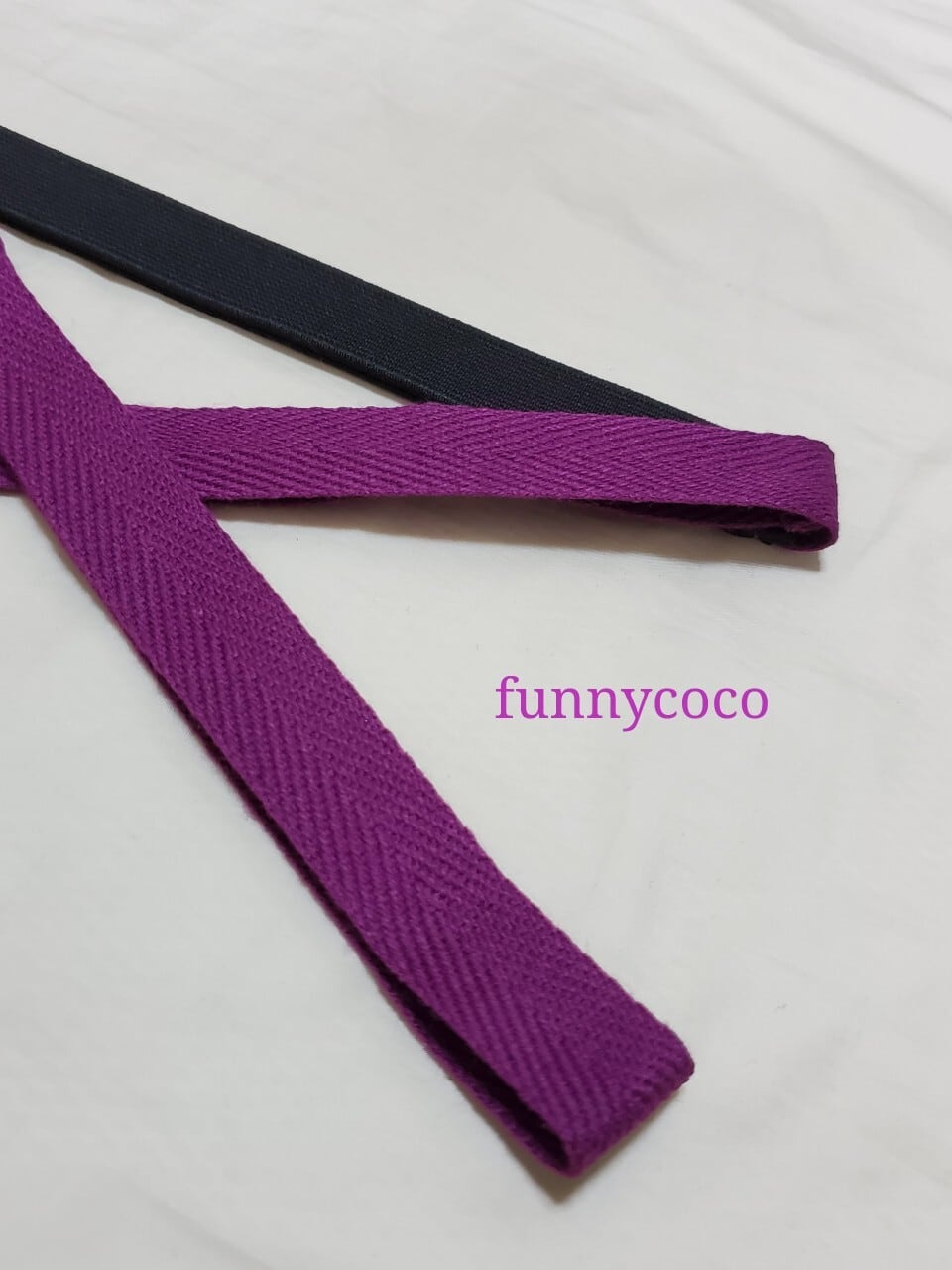 カラー三重紐　黒、紫
