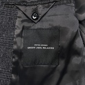 GREEN LABEL RELAXING ユナイテッドアローズ グリーンレーベルリラクシング グレンチェック ウール テーラードジャケット L /チャコールグレー