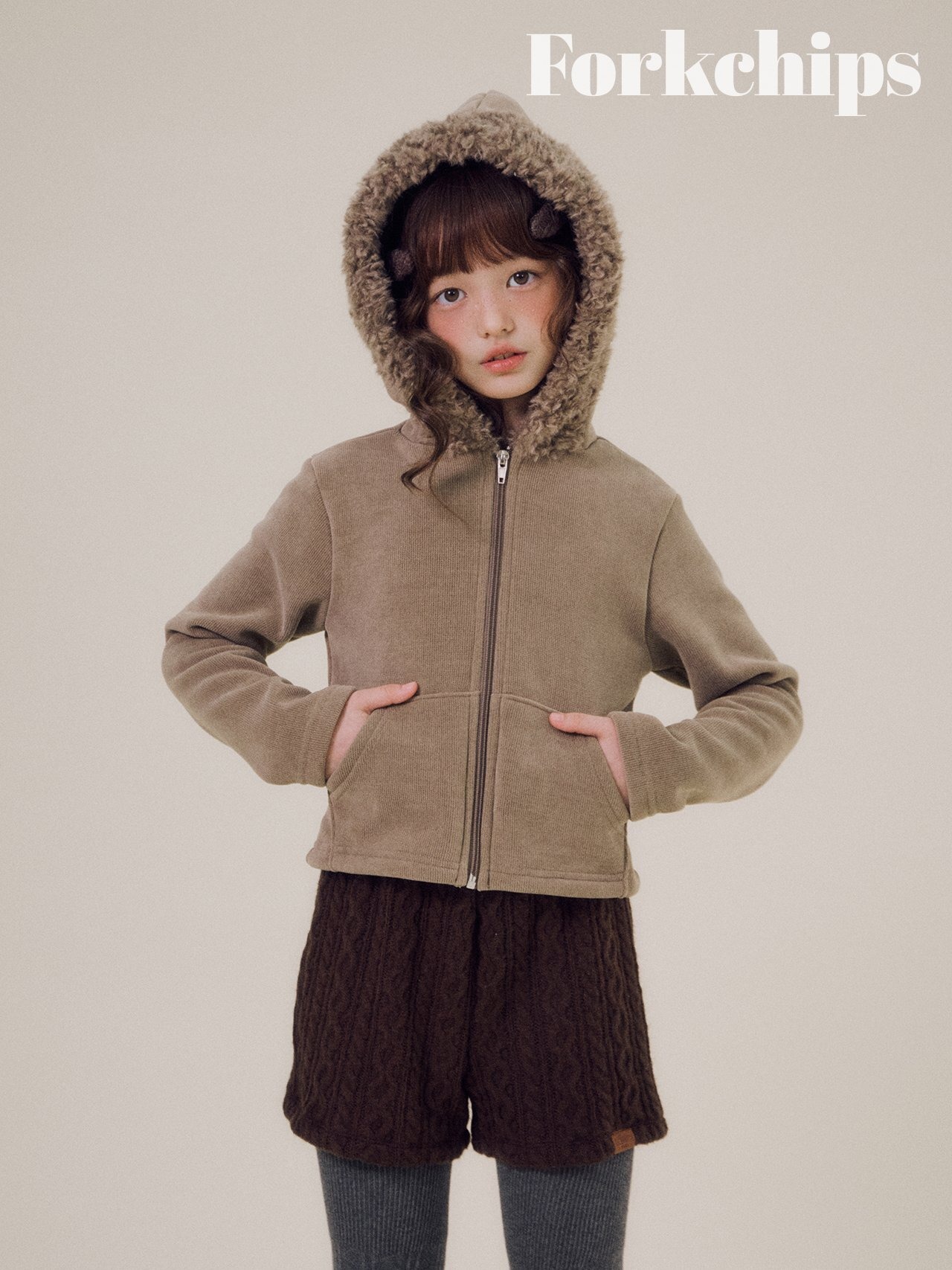FORK CHIPS［取寄］bear hood zipup 26winter