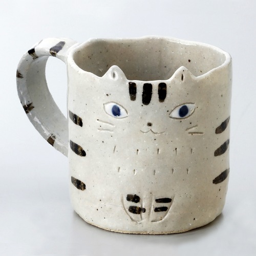 猫マグカップ(手作り猫マグ)白猫