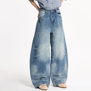 フェードウォッシュ・ストリートワイドデニム b00551 【XS～XXLサイズ】