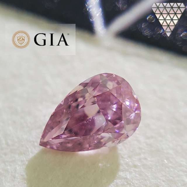 0.09 ct FANCY INTENSE PURPLISH PINK PEAR GIA ファンシー インテンス パープリッシュ ピンク ダイヤモンド ペア シェイプ