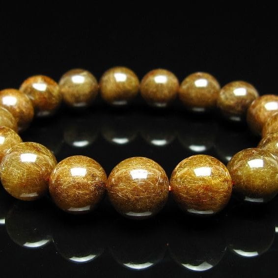 ルチルクォーツ ブレスレット 12mm ブロンズルチル ブレス 一点物 111-50801