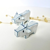 村田菜穂美 干支 染ライン 白うし 小