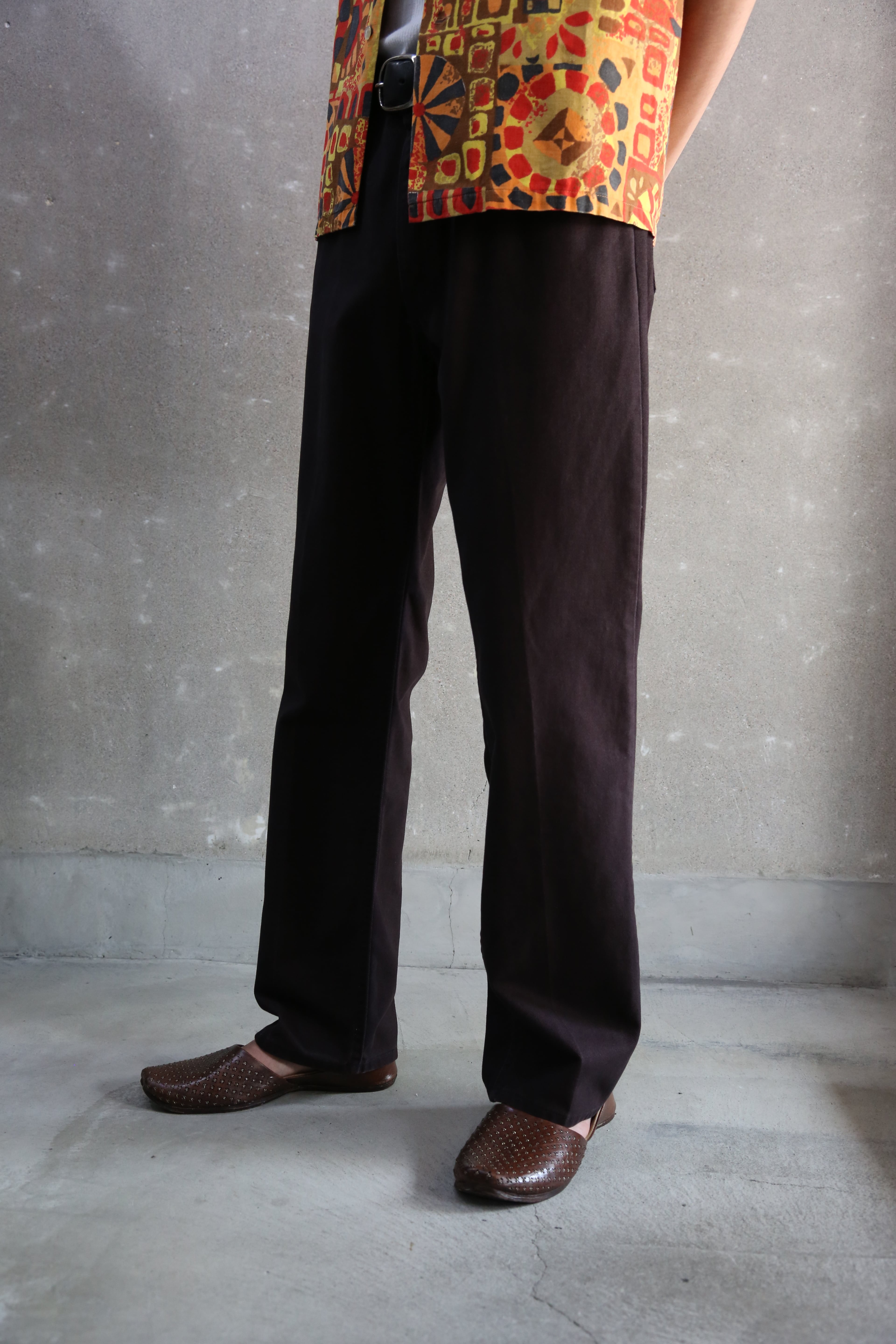 80~90s【PERRY ELLIS】Tuck Linen Slacks USA製 | the Holic vintage