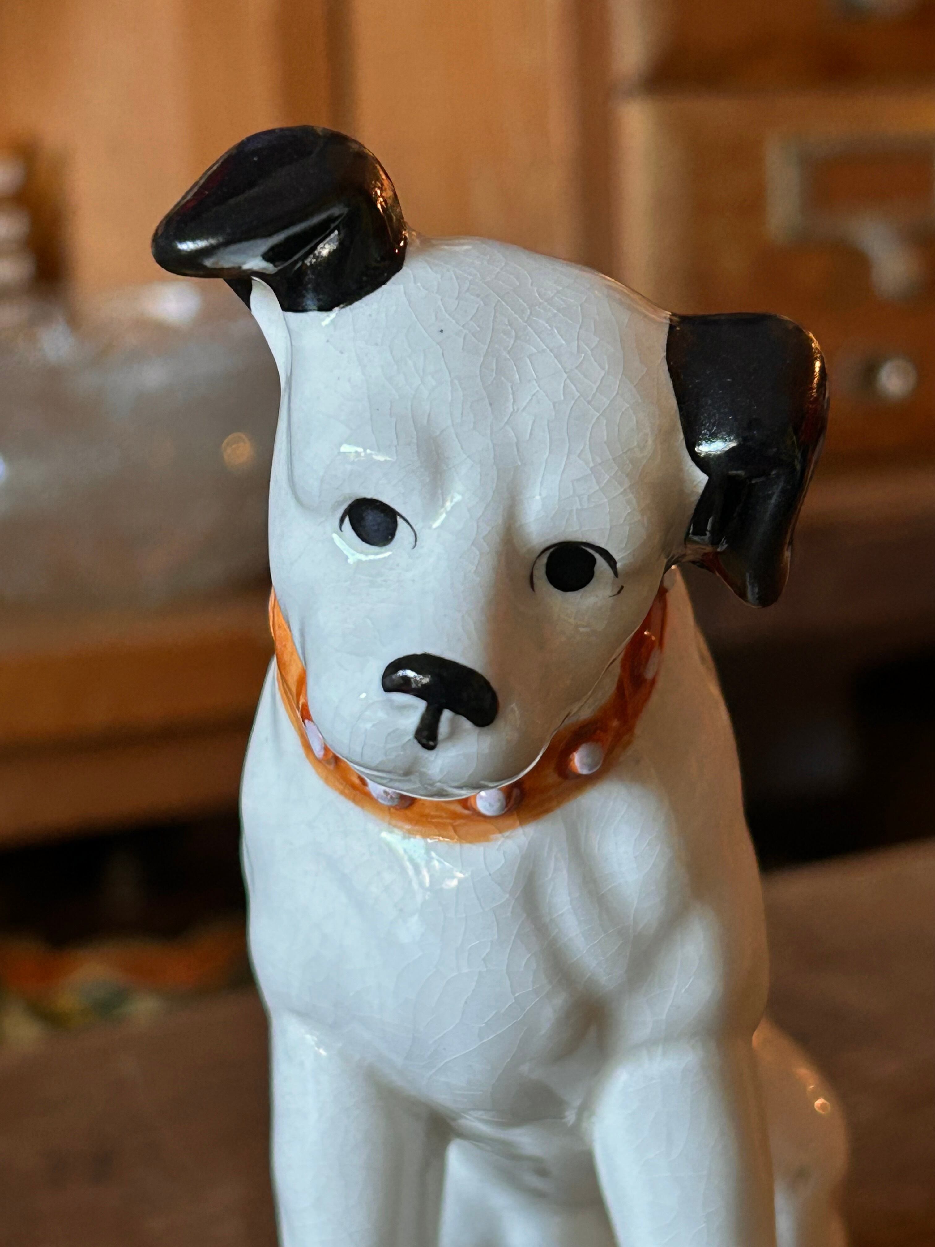 昭和レトロ Victor ビクター犬 ニッパーくん 陶器製 置物 | choice