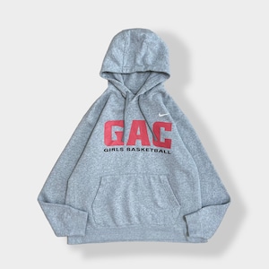 【NIKE】GAC ロゴ プリント GIRLS BASKETBALL バスケ フーディー hoodie 刺繍ロゴ スウッシュ スウェット トレーナー L ナイキ US古着