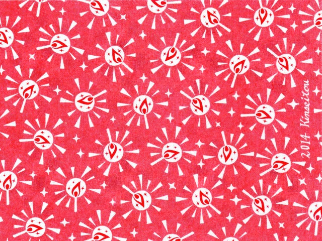 マッチ箱用ミニラッピングペーパー - マッチの灯　赤 - 金星灯百貨店