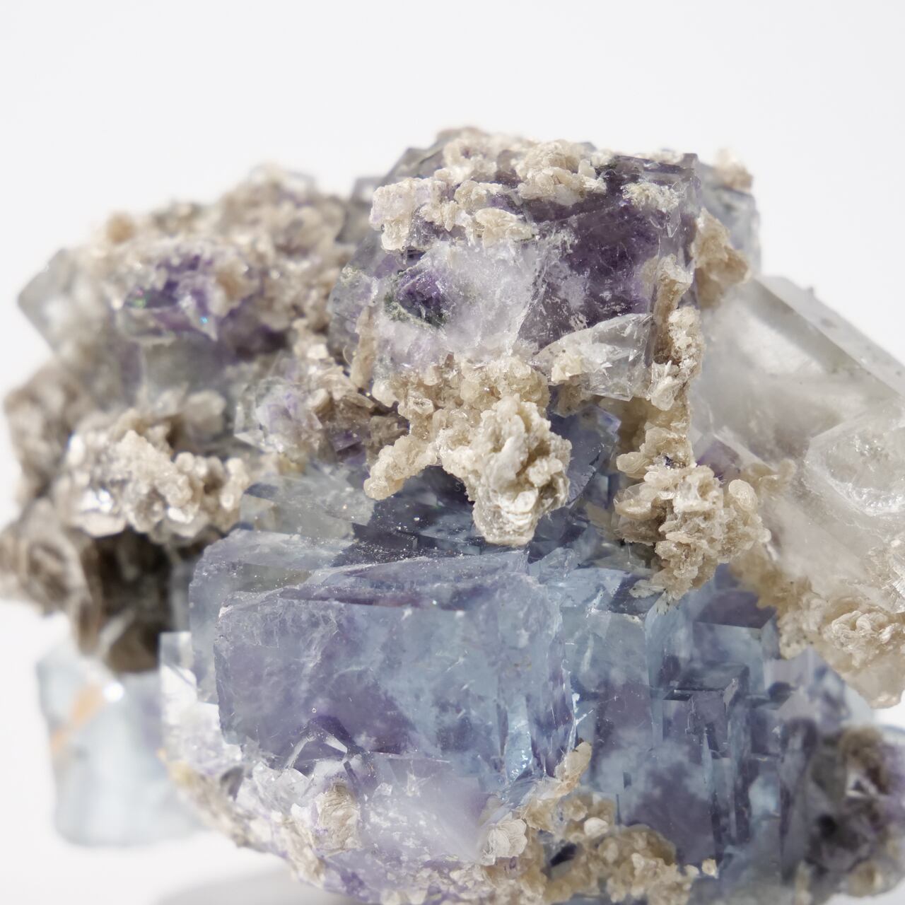 ヤオガンシャン産 ブルー フローライト クリアクォーツ / 原石 標本