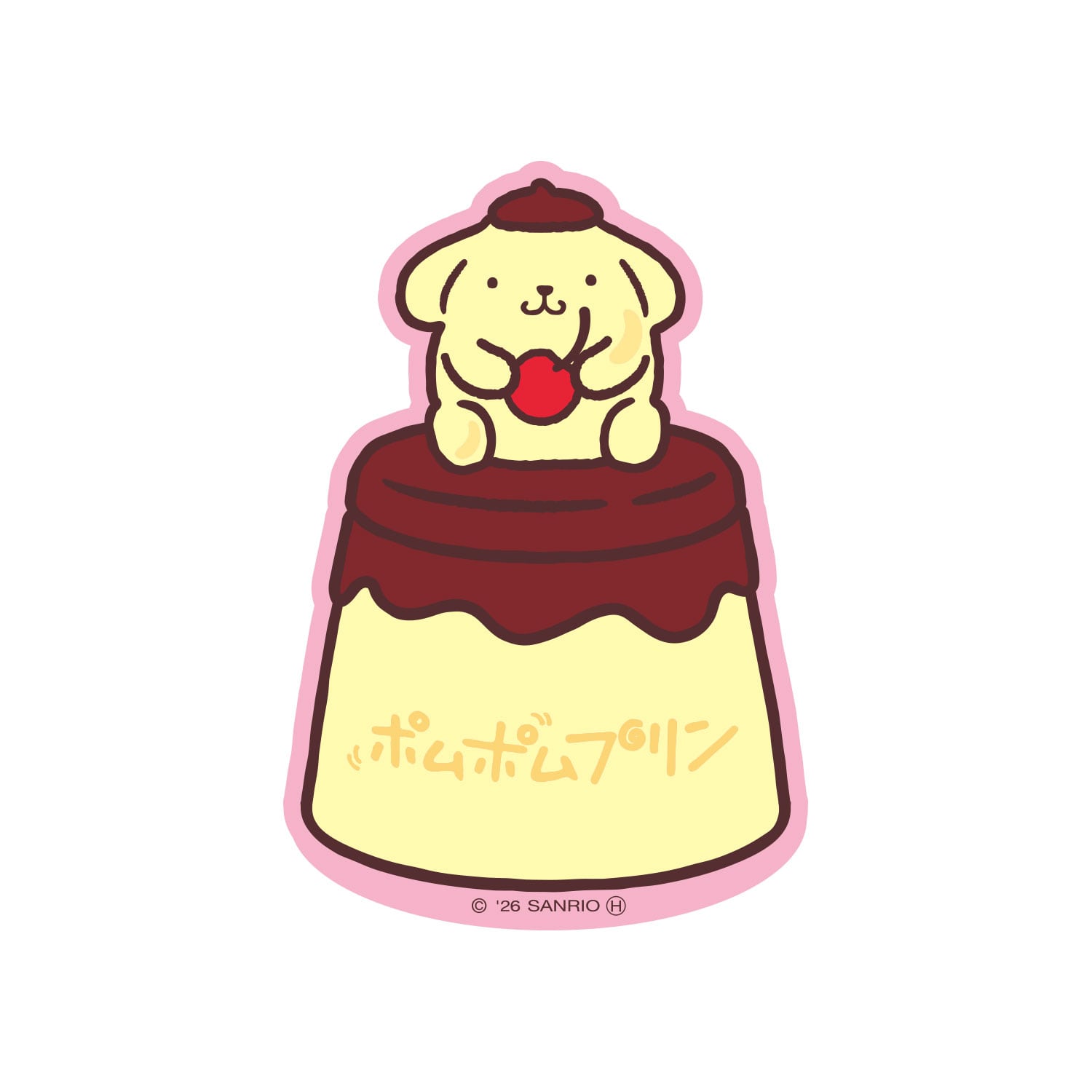 キャラクターステッカー ポムポムプリン プリンの上のプリン