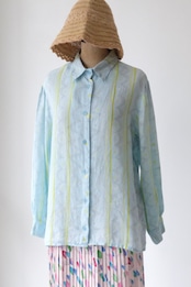 Marimekko "Prenikka" twinkle blue linen shirt