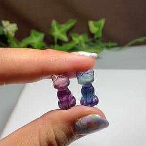 24.ペアセット・可愛いフローライトねこちゃん