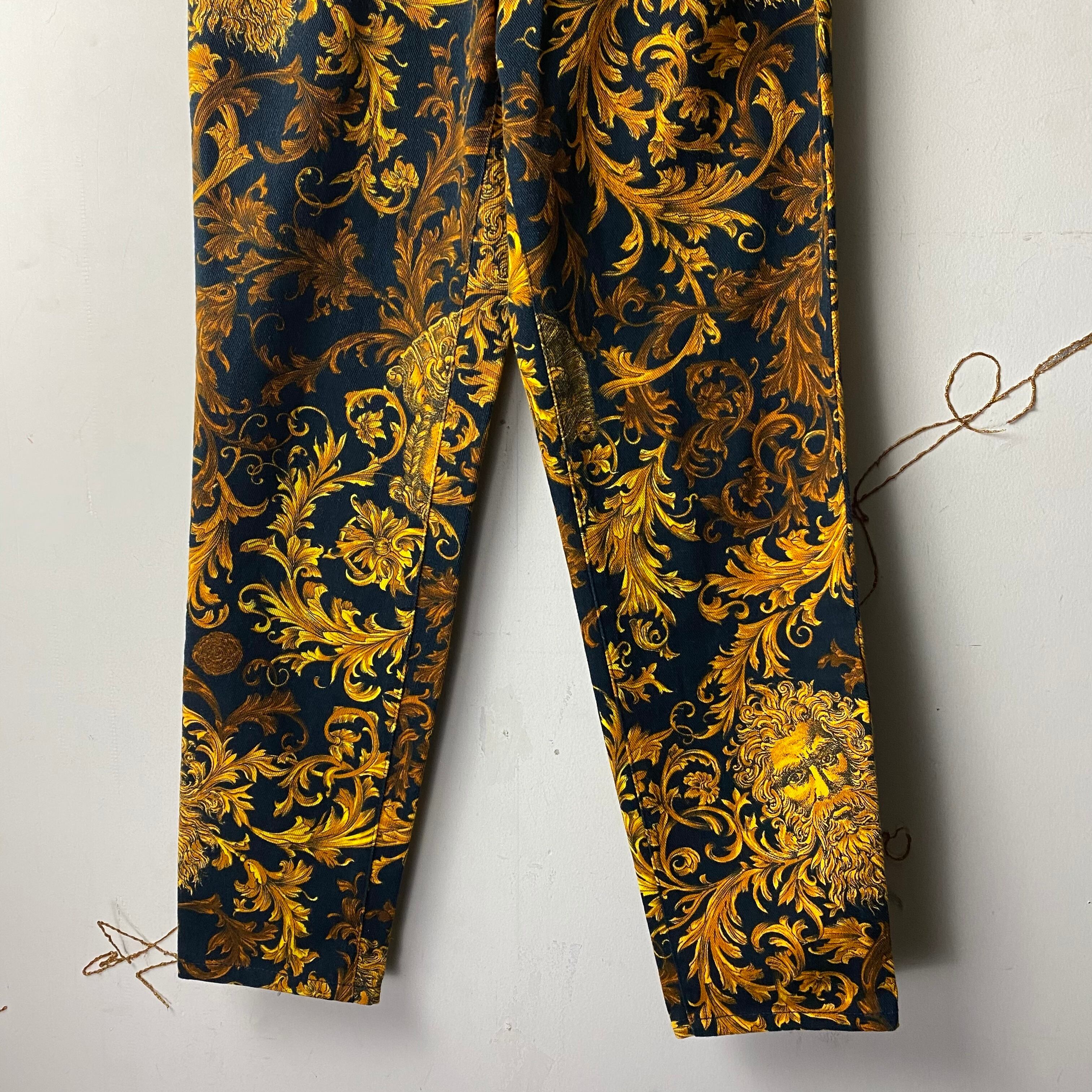 vintage VERSACE JEANS COUTURE baroque pattern denim pants