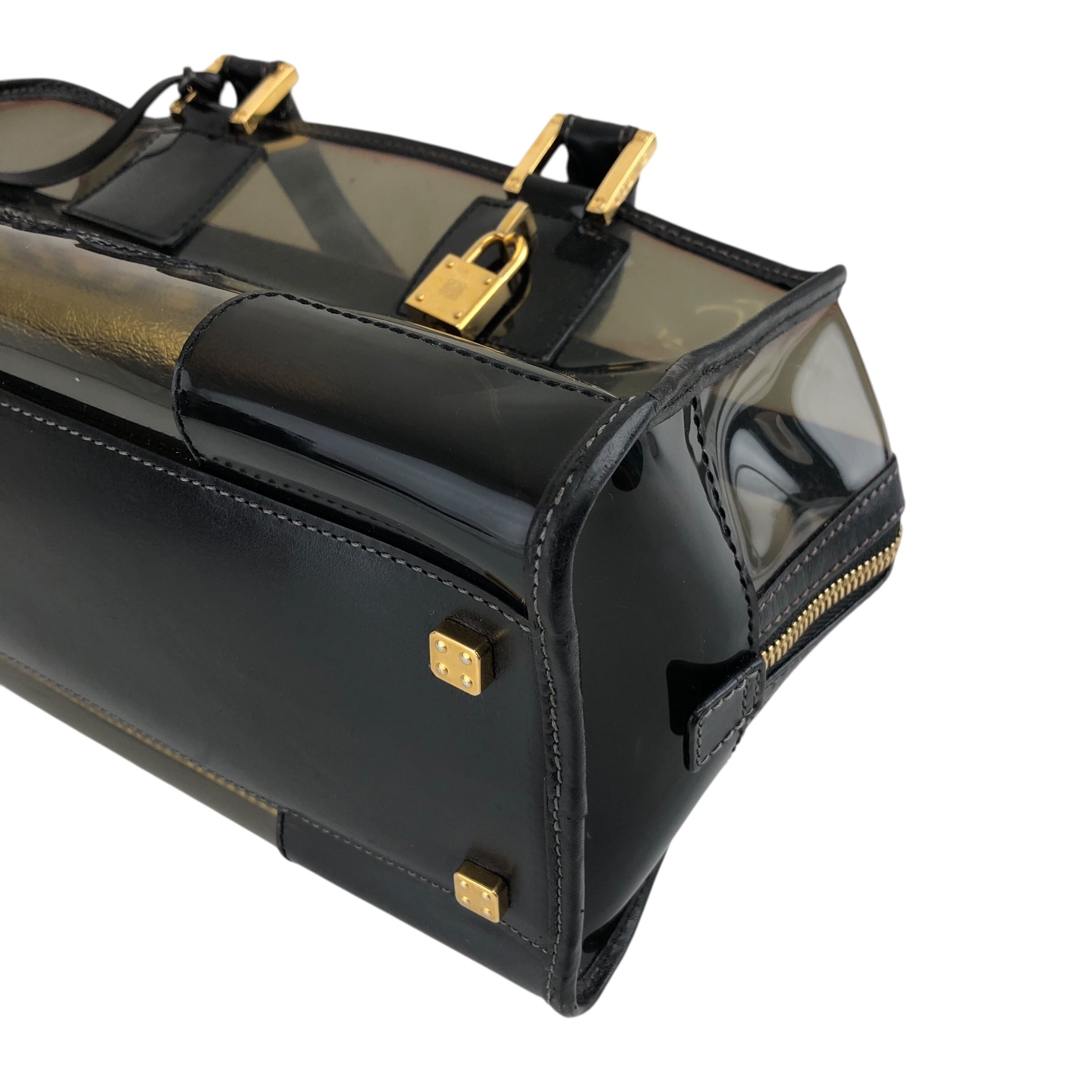 LOEWE ロエベ アマソナ ハンドバッグ ブラック アナグラム ビニール