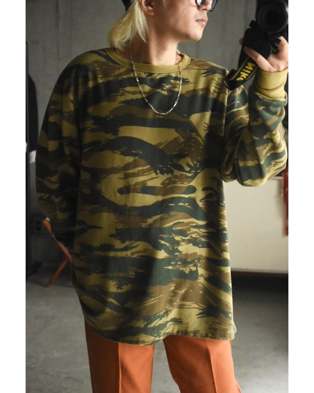 OK／Greek military sweat cut sew shirt