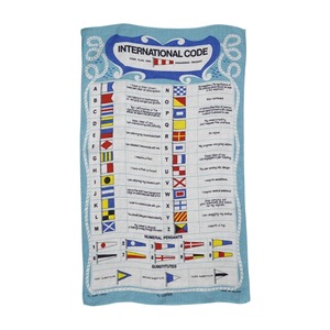 SAILING INTERNATIONAL CODE SIGNAL FLAGS BY LISTER TEA TOWL SIZE 77cm x 45cm (USED)