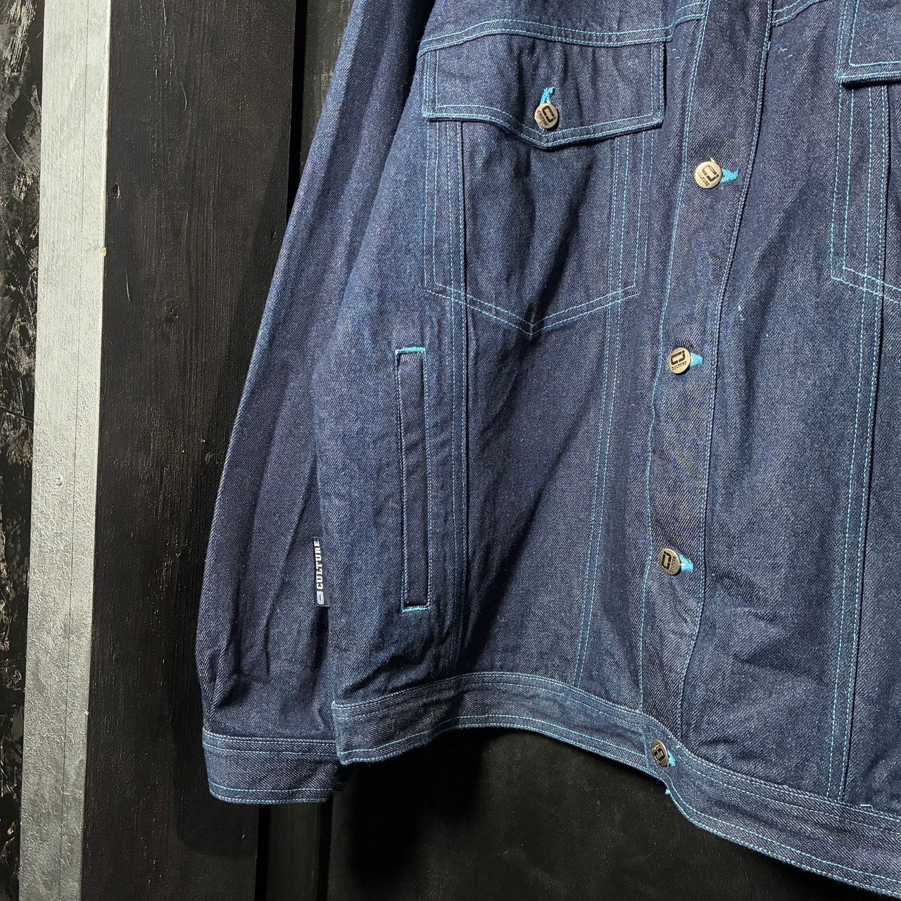 90s〜00s CULTURE JEANS バック刺繍デニムジャケット XL