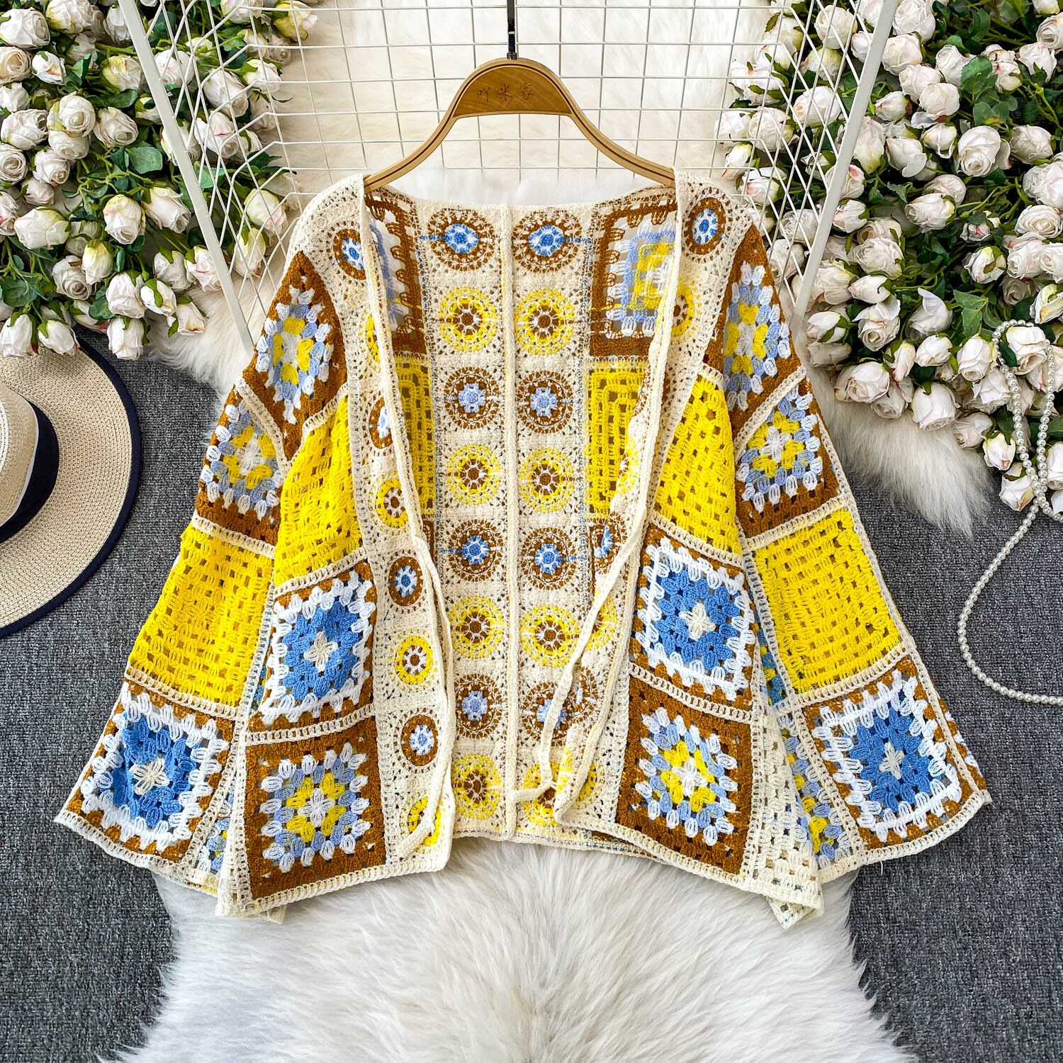 Boho Mosaic Tile Open-Front Top S0204