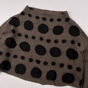 慈雨 ジウ センソユニコ ドット 水玉 ハイネック ウール 長袖 カットソー サイズ 40 /日本製/レディース