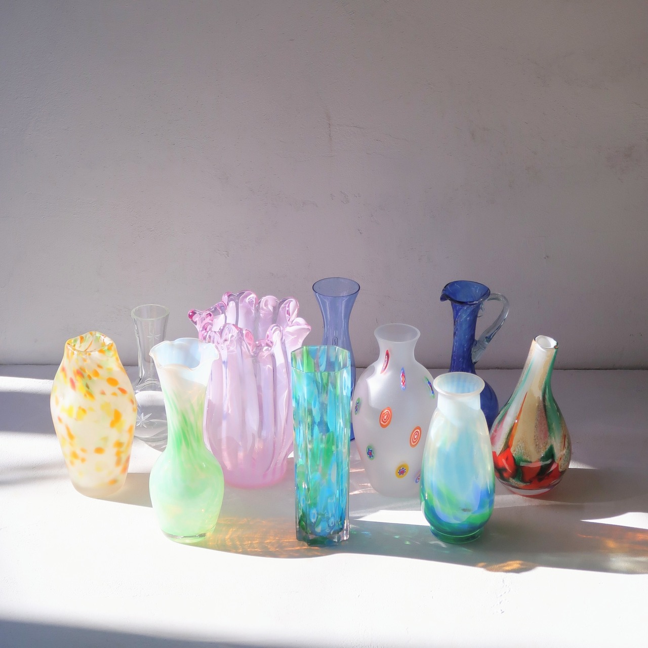 マーブルガラスの花瓶