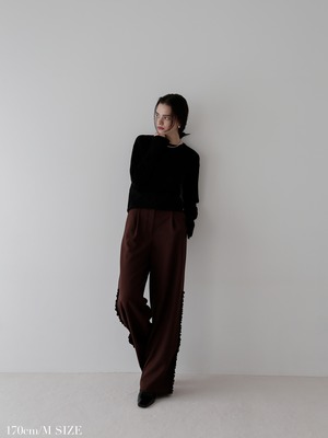 frill straight slacks（bordeaux）