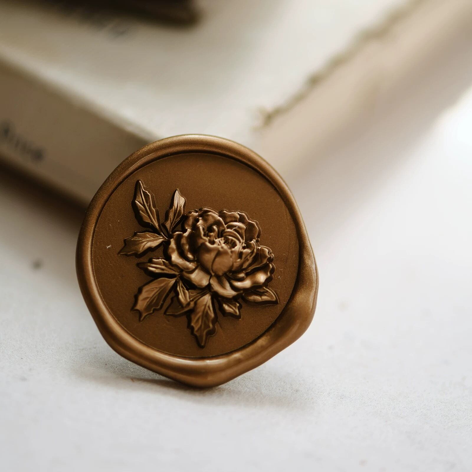 SELECT】Wax seal stamp │ Peony【25mm】 | シーリングスタンプ