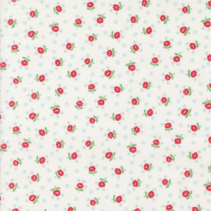 限定数2！55 X45cmカット販売  USAコットン サマータイム　可憐な小花柄/クリーム
