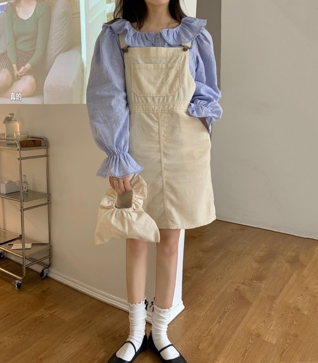 【韓国通販 dgo】コーデュロイサロペットスカート（W1999）トレンドアイテム