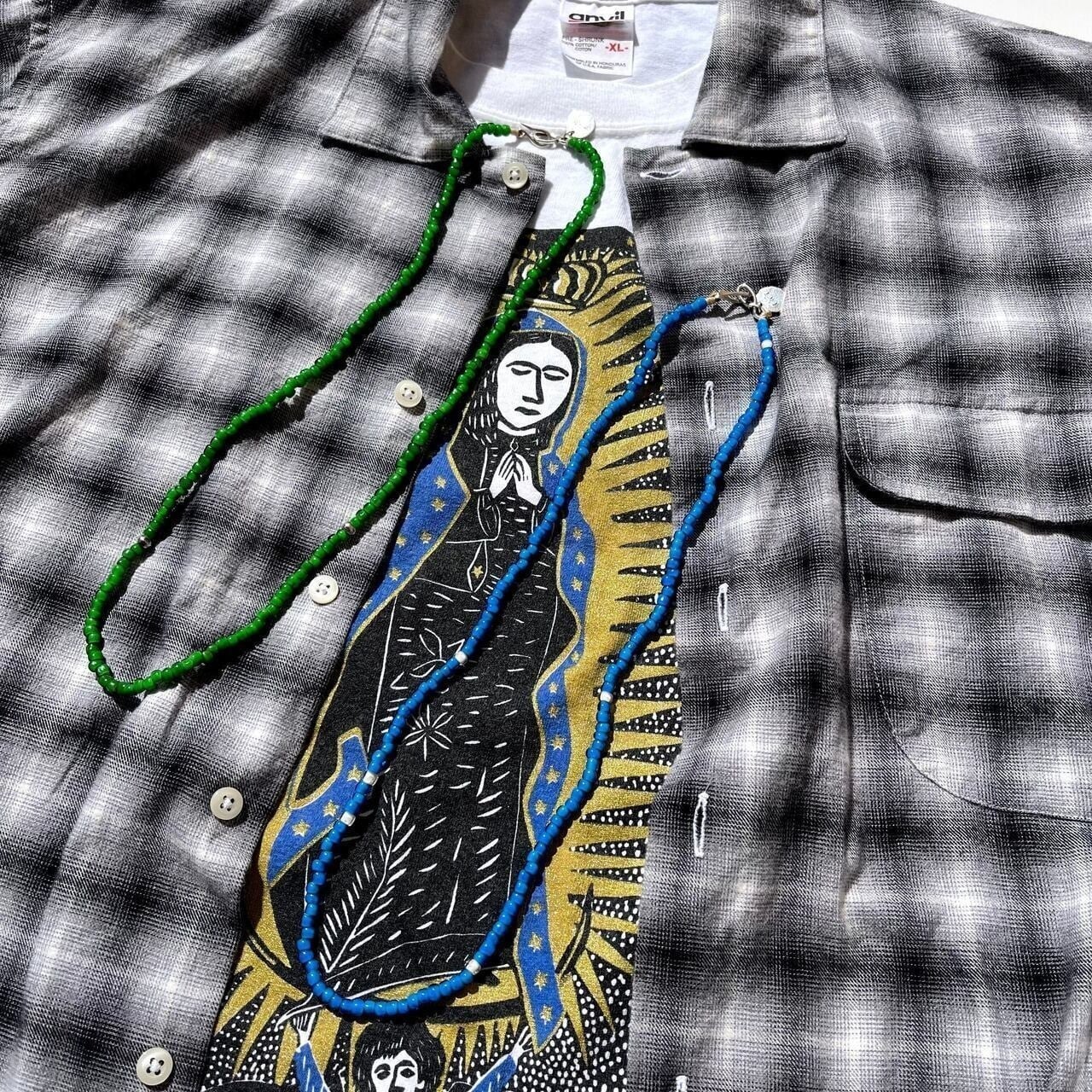 T'N'T ORIGINALS “Beads Necklace” アンティークビーズ ホワイトハーツ
