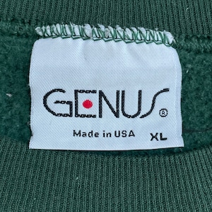 【GENUS】90s  USA製 スウェットシャツ トレーナー ディズニー ミッキーマウス Disney XL ビッグサイズ ディープグリーン 刺繍 プリント SWEATSHIRTS ヴィンテージ ビンテージ  US古着