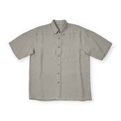 barassi バラシ 立体チェック柄 BD 半袖 オーバー シャツ サイズ 50 /メンズ/日本製/ブラック×ホワイト系