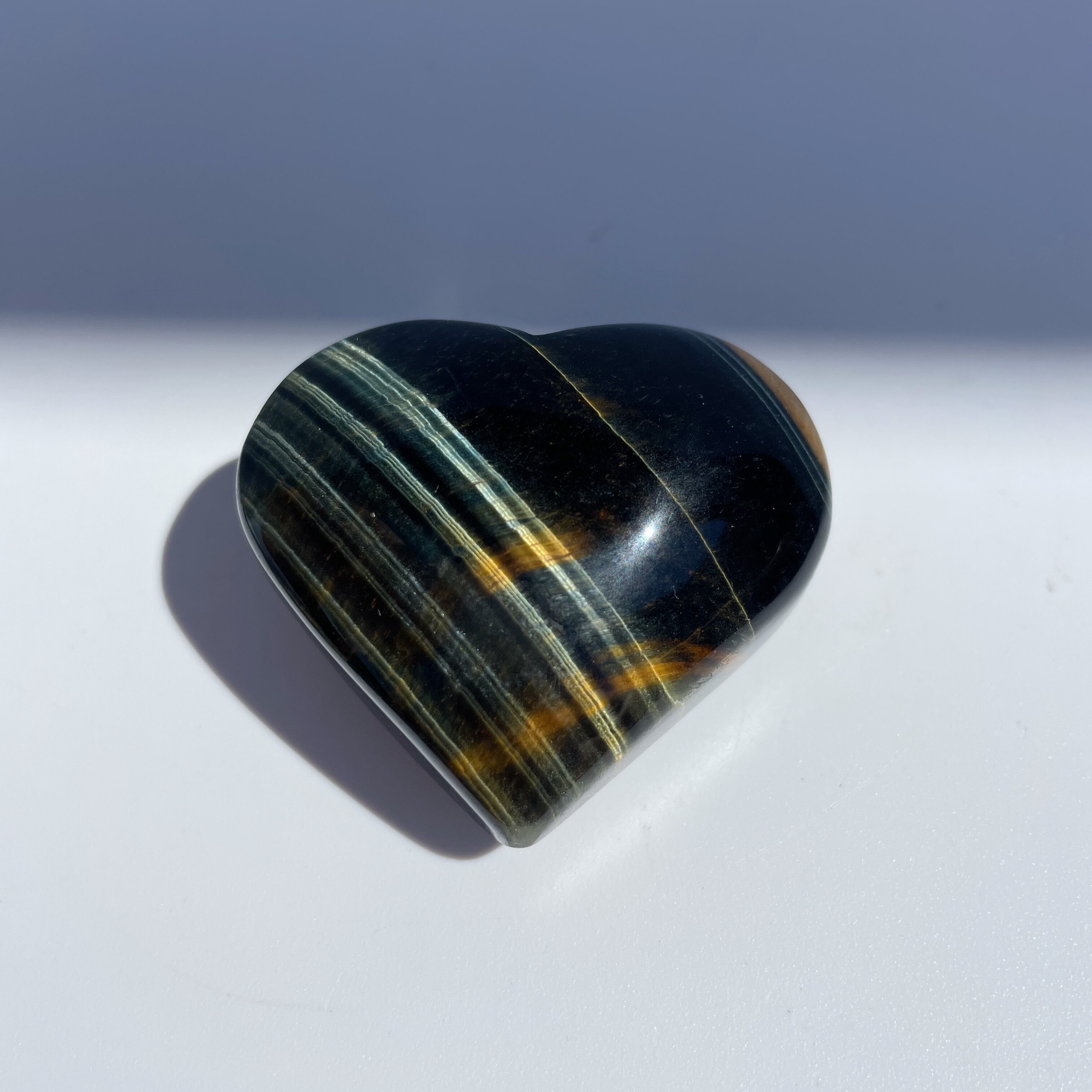 ブルータイガーアイ ハート02◇Blue Tiger's eye◇天然石・鉱物