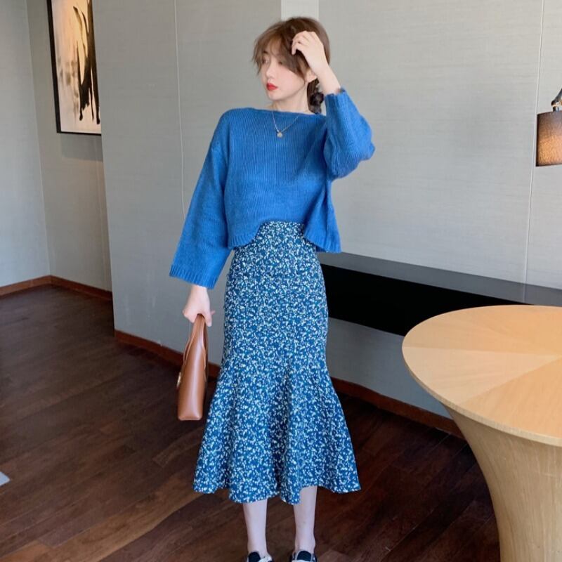 スカート セーター ドレス オータム 秋物 ハンチェンe53804467844