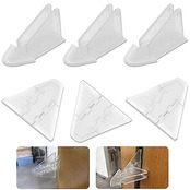 安全ロック チャイルドロック 窓 引き戸 ストッパー 6個セット ベビーガード スライディングドアロック ペット猫 脱出防止子供 長老 安全対策 転落防護 指はさみ防止 小さい 取り付け便利 三角形（クリアカラー）