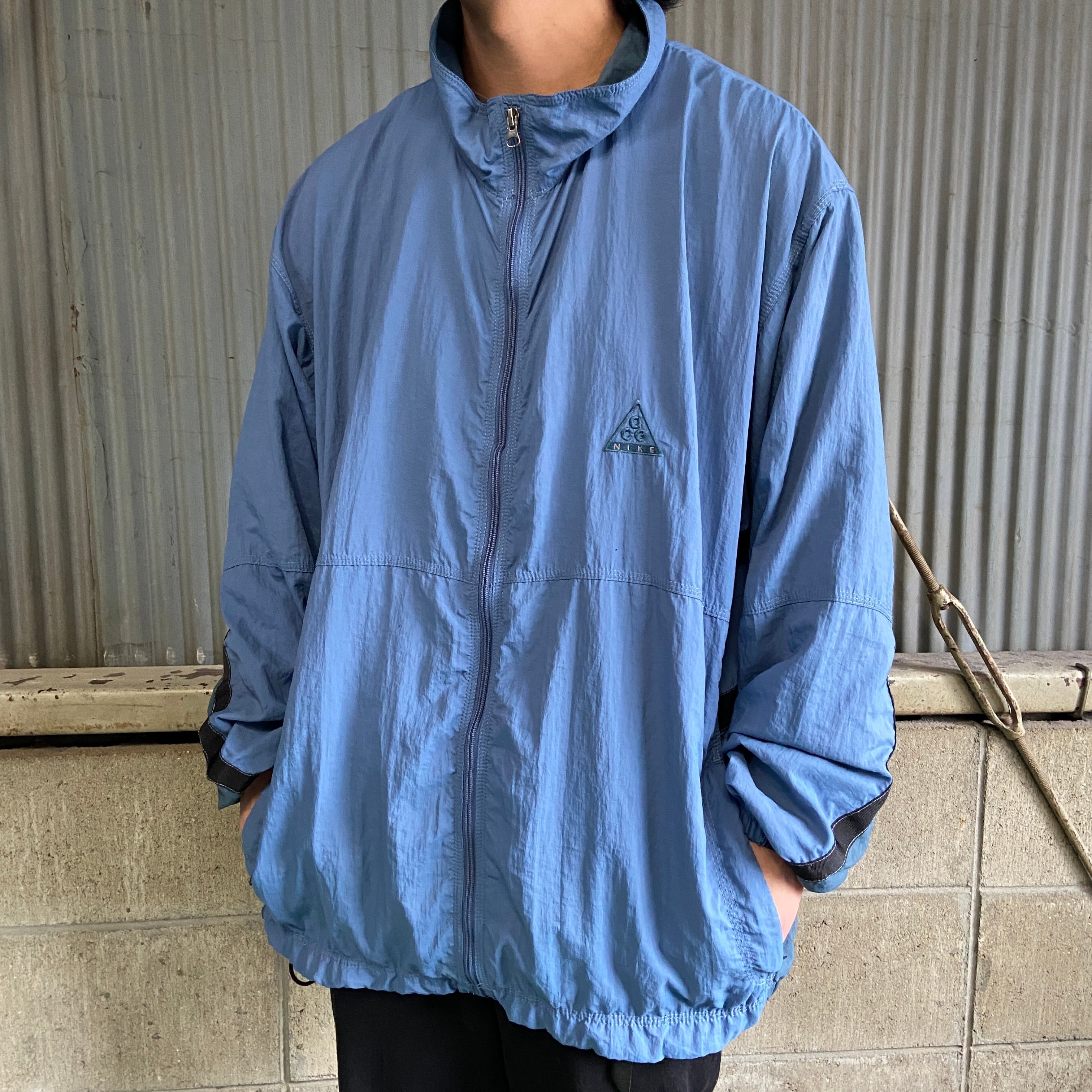 90年代 NIKE acg ナイキ ロゴ刺繍 パッカブル ナイロンジャケット  