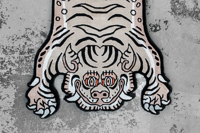 Tibetan Tiger Rug 《Sサイズ•シルク・オリジナル2・ナチュラルサンド287》チベタンタイガーラグ