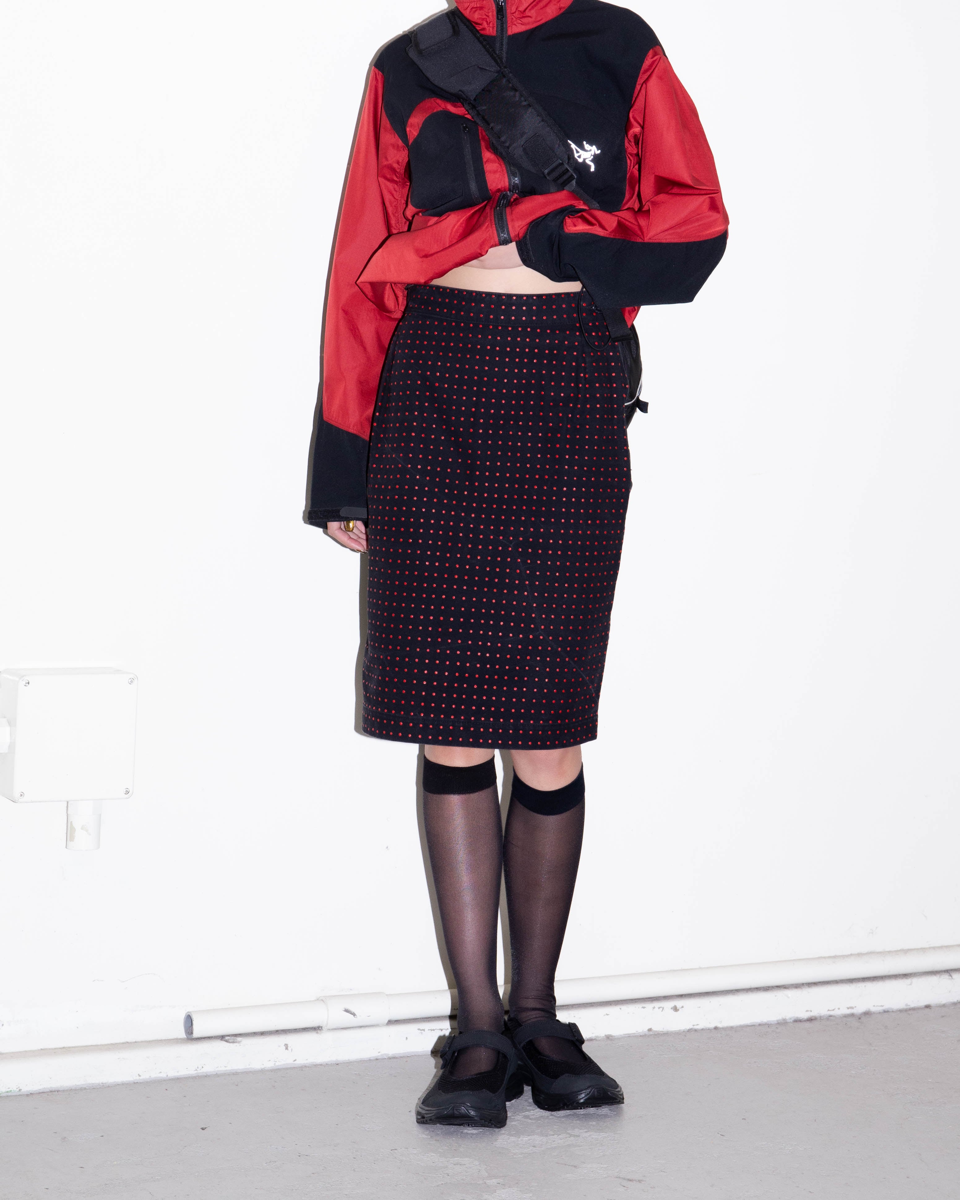 1980s Jean-Charles de Castelbajac - 2-tone polka dot midi skirt