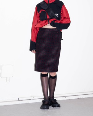 1980s Jean-Charles de Castelbajac - 2-tone polka dot midi skirt