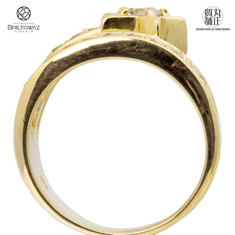 K18 ダイヤリング 指輪 ダイヤモンド 合計0.90ct 星型デザイン 12号 ...