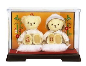 【新着特価】【プティルウ】 銀婚式 ベア (12cm 4S サイズ) (金屏風ケース ノーマル)