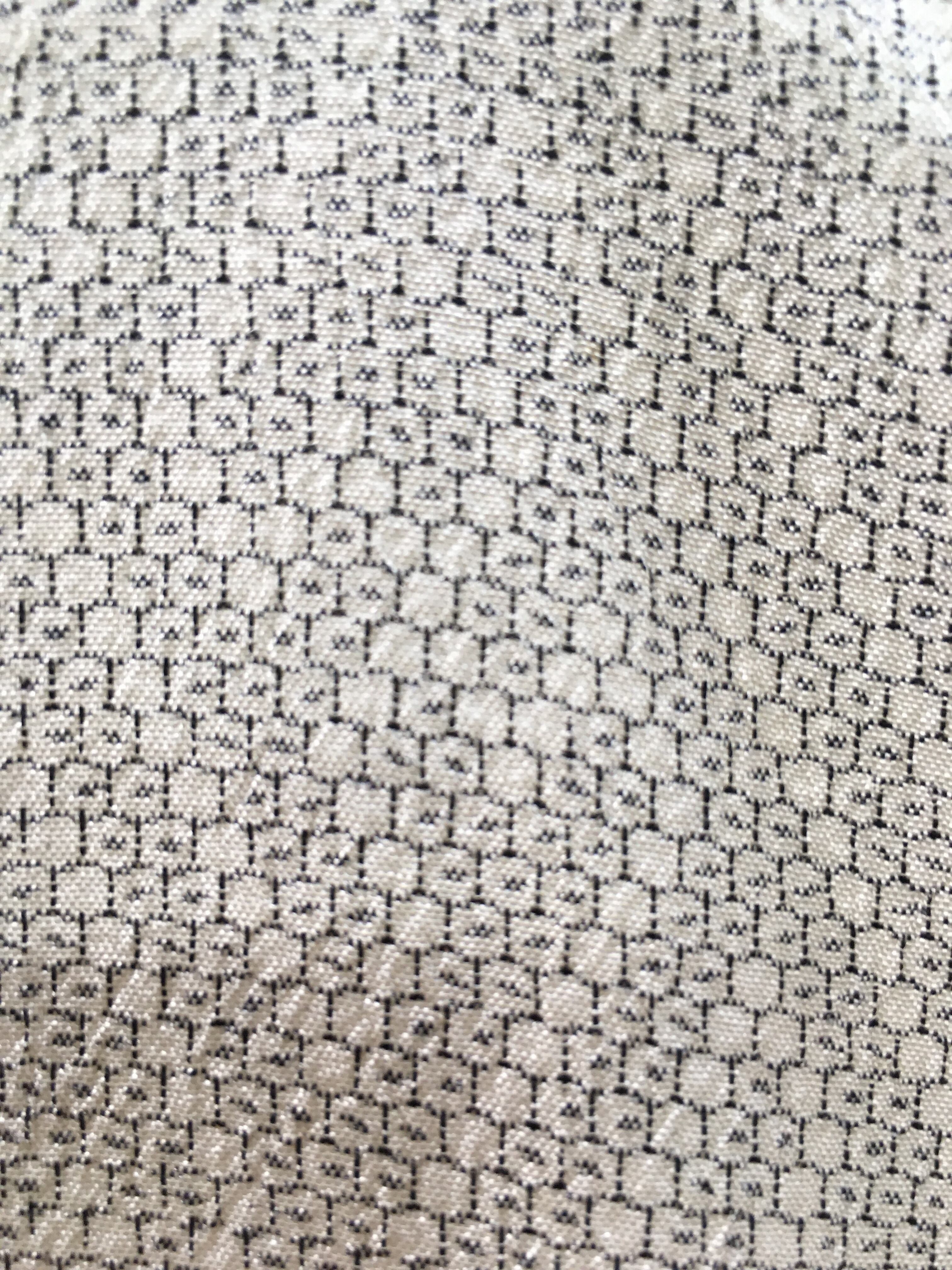 塩沢お召袷（白地｜桧垣の柄）