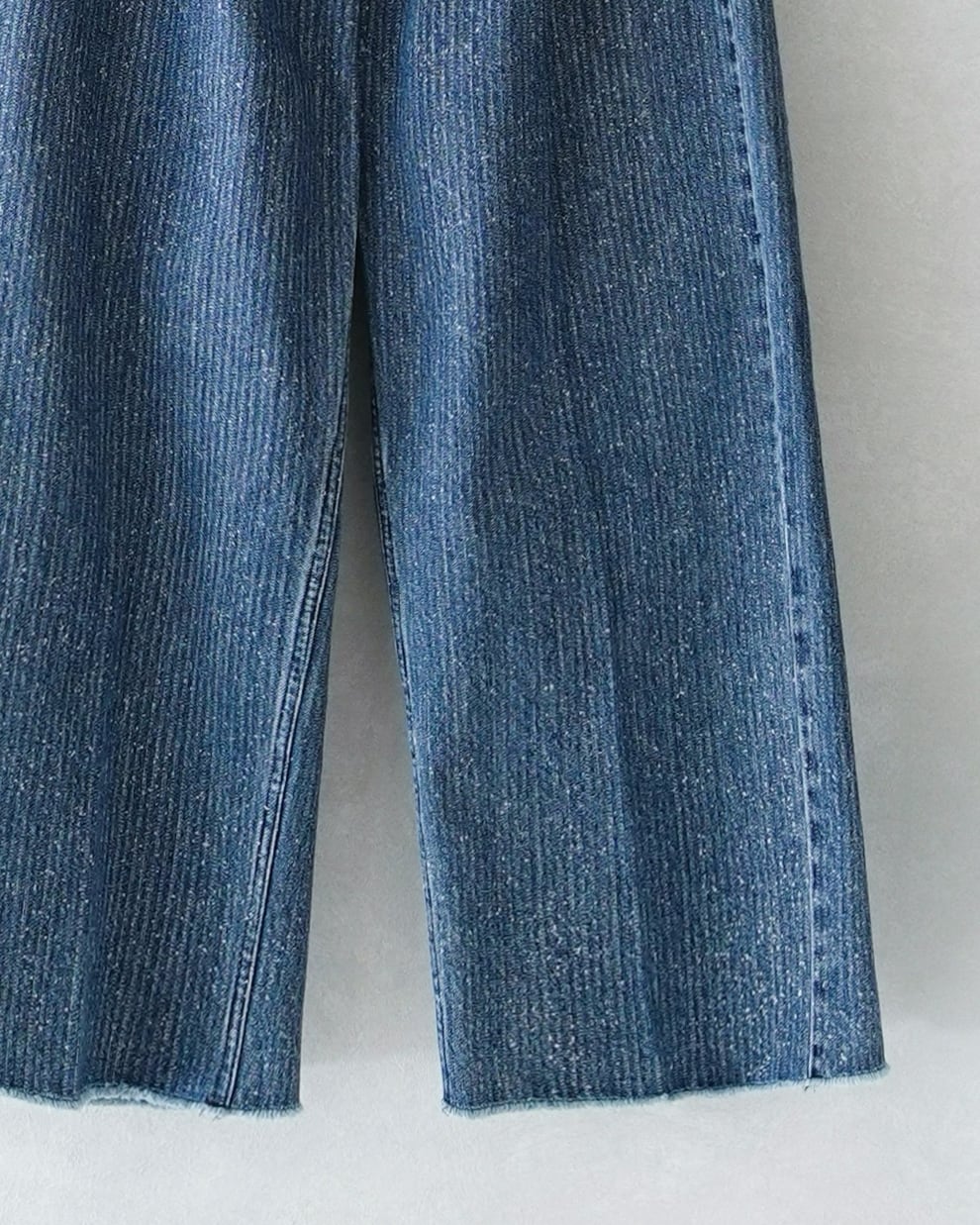 saby TUCK-BAGGY TYPE 2 - Stripe Denim Splash Vintage Wash - INDIGO